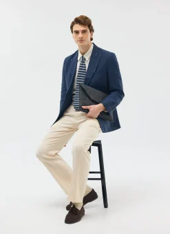Percival Linen Blazers & Jackets|Race Day Suits^Tailored Double Breasted Blazer Navy