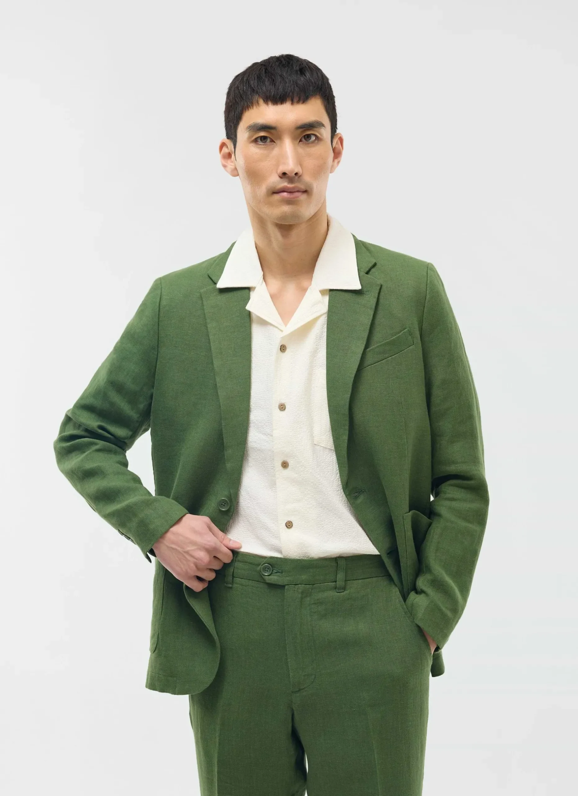 Percival Linen Blazers & Jackets|Race Day Suits^Tailored Linen Blazer Forest