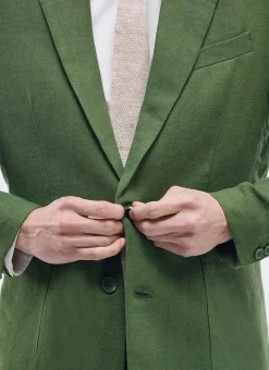 Percival Linen Blazers & Jackets|Race Day Suits^Tailored Linen Blazer Forest
