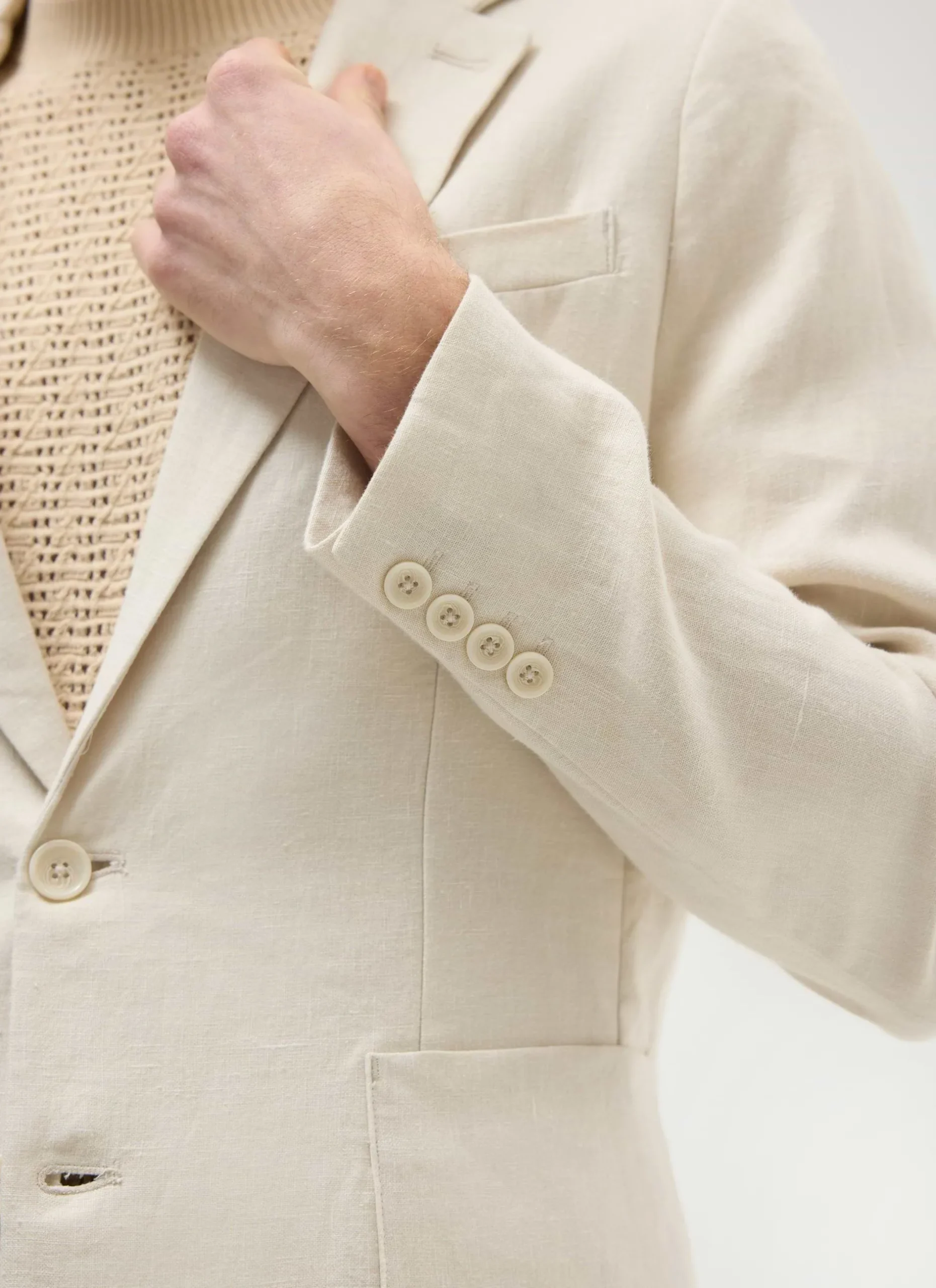 Percival Linen Blazers & Jackets|Race Day Suits^Tailored Linen Blazer Cream