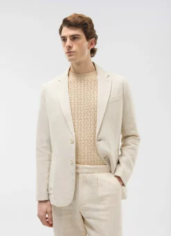 Percival Linen Blazers & Jackets|Race Day Suits^Tailored Linen Blazer Cream