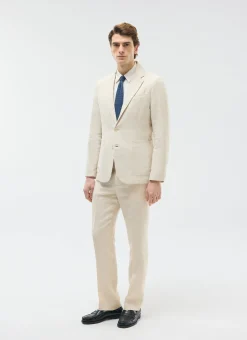 Percival Linen Blazers & Jackets|Race Day Suits^Tailored Linen Blazer Cream