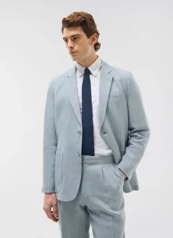 Percival Linen Blazers & Jackets|Race Day Suits^Tailored Linen Blazer Light Blue