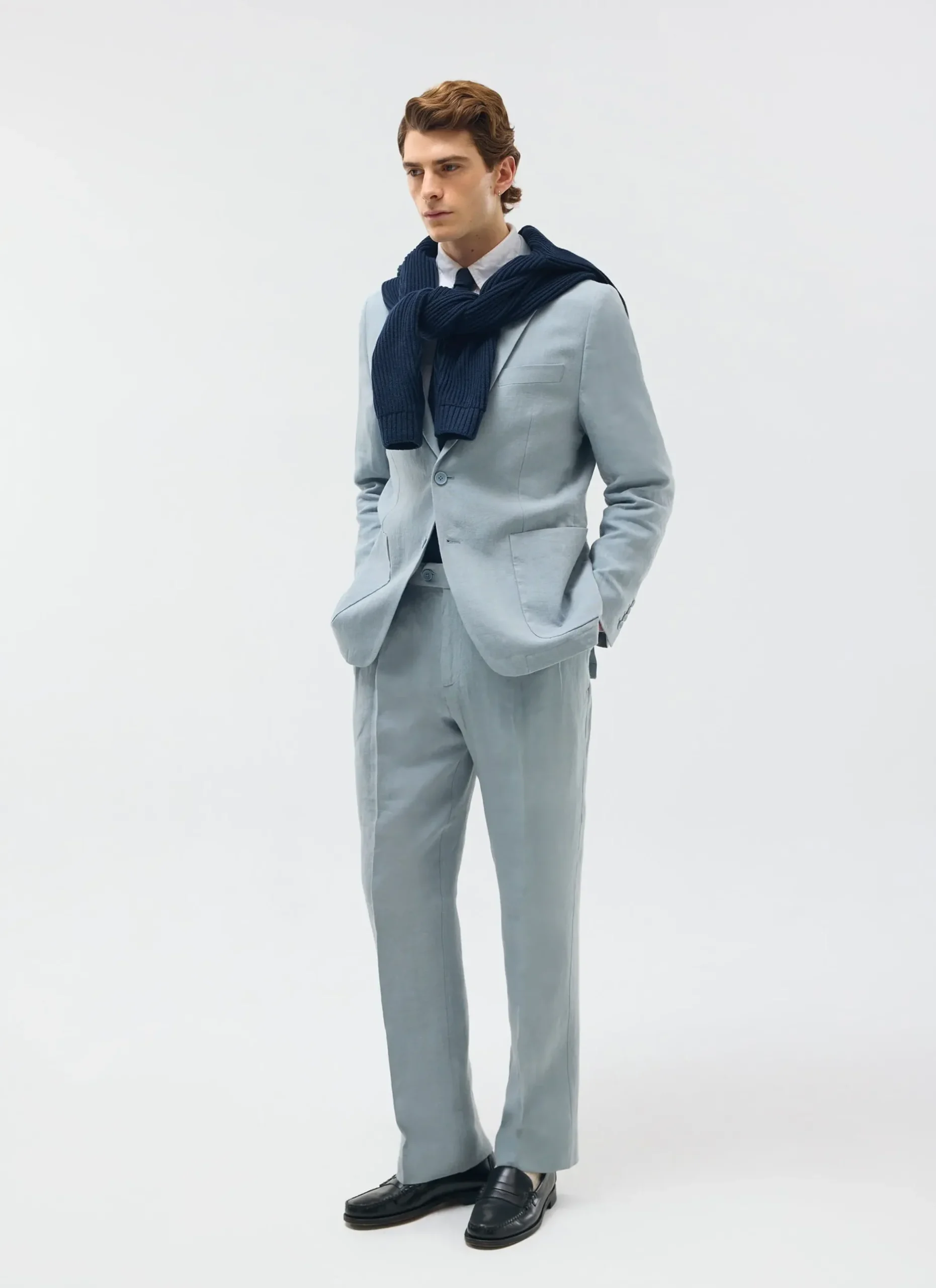 Percival Linen Blazers & Jackets|Race Day Suits^Tailored Linen Blazer Light Blue
