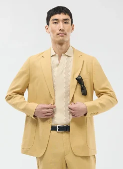 Percival Linen Blazers & Jackets|Race Day Suits^Tailored Linen Blazer Tan