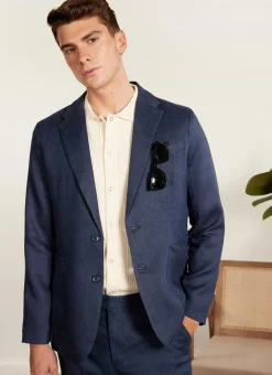 Percival Linen Blazers & Jackets|Race Day Suits^Tailored Linen Blazer Royal Blue