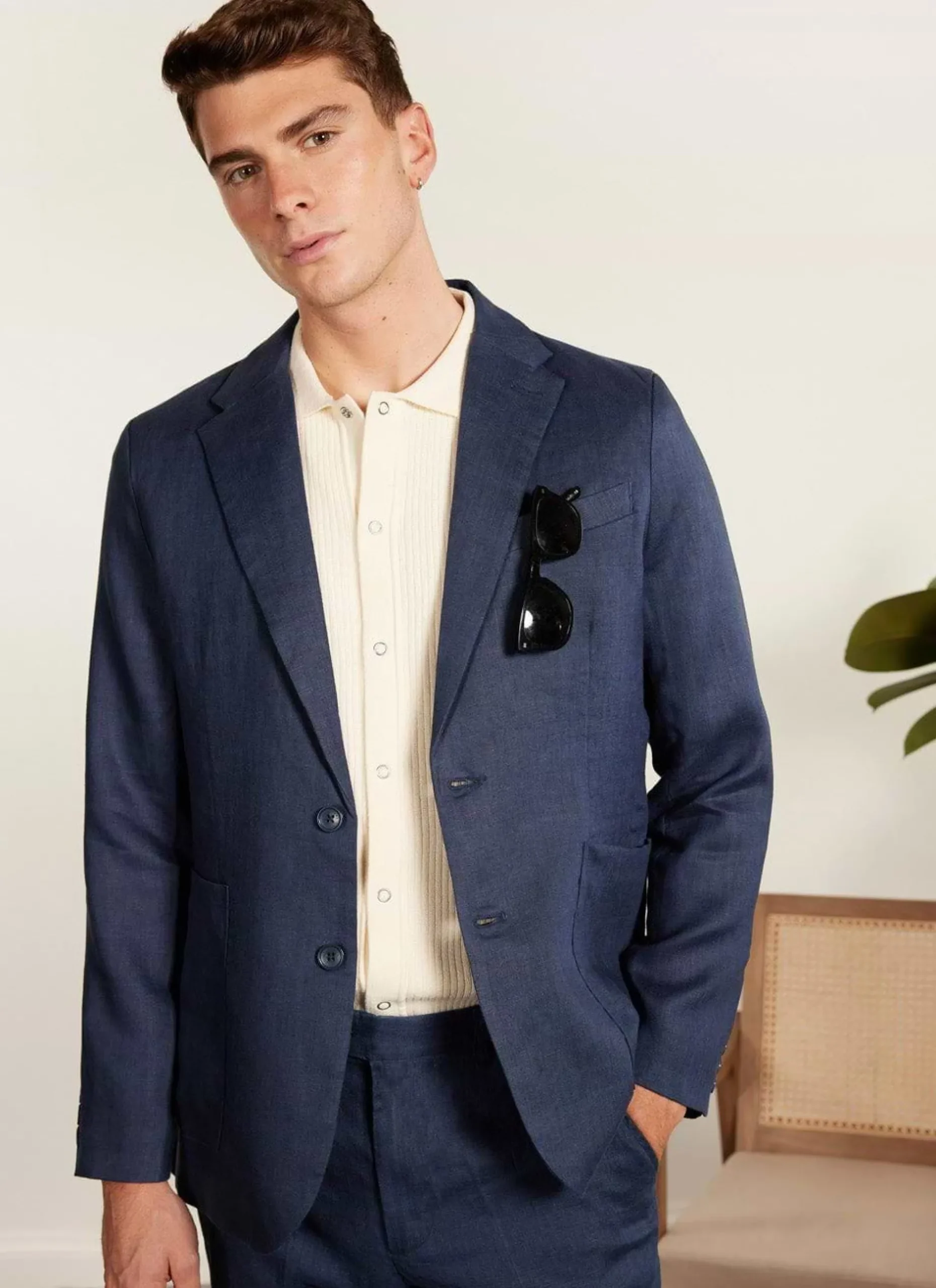 Percival Linen Blazers & Jackets|Race Day Suits^Tailored Linen Blazer Royal Blue