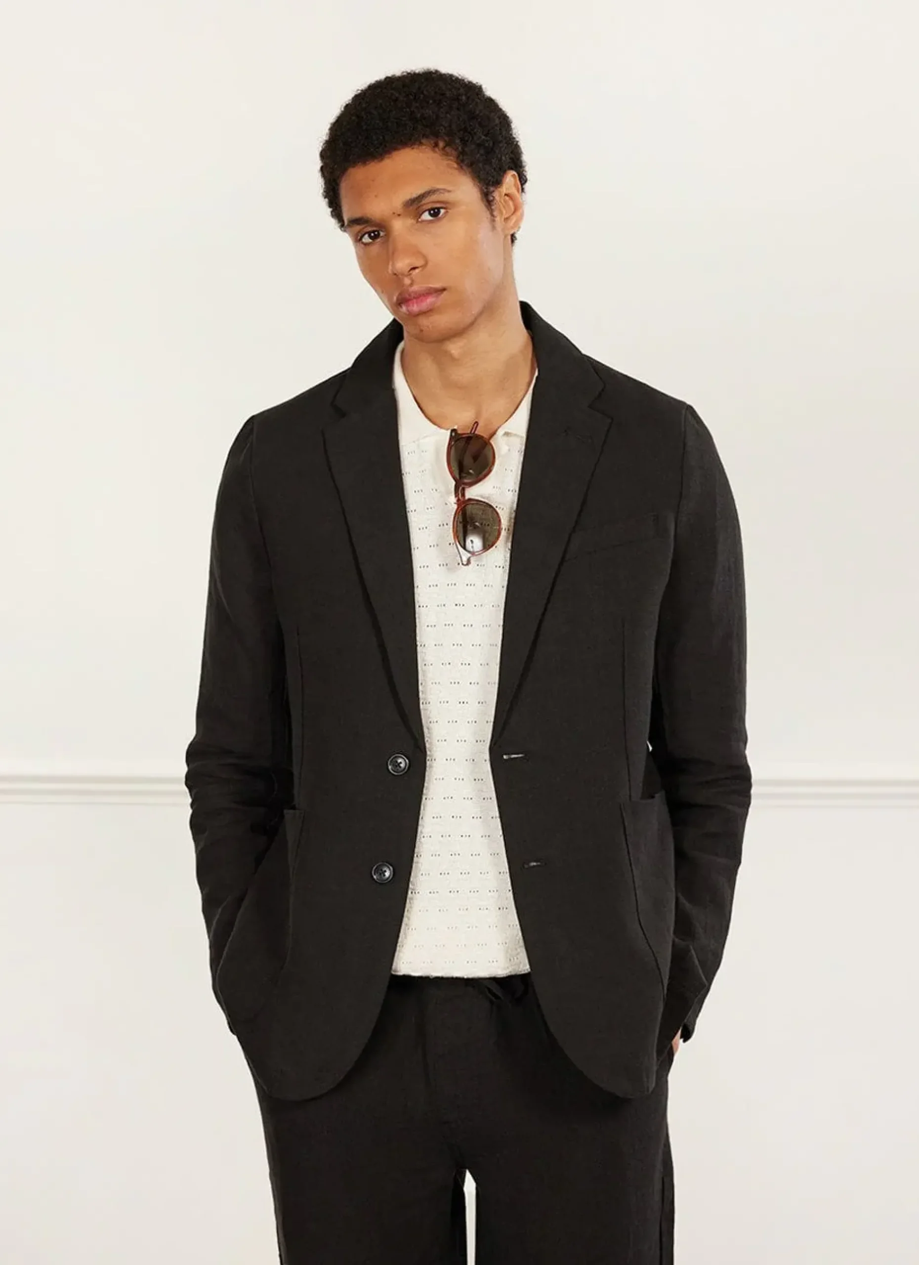 Percival Linen Blazers & Jackets|Race Day Suits^Tailored Linen Blazer Black