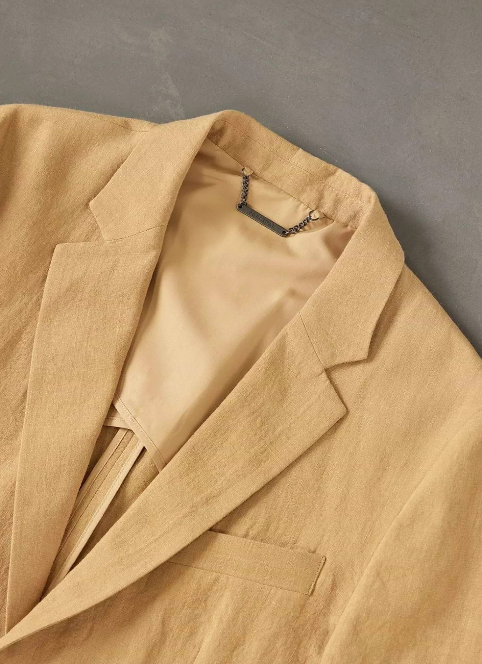 Percival Linen Blazers & Jackets|Race Day Suits^Tailored Linen Blazer Camel