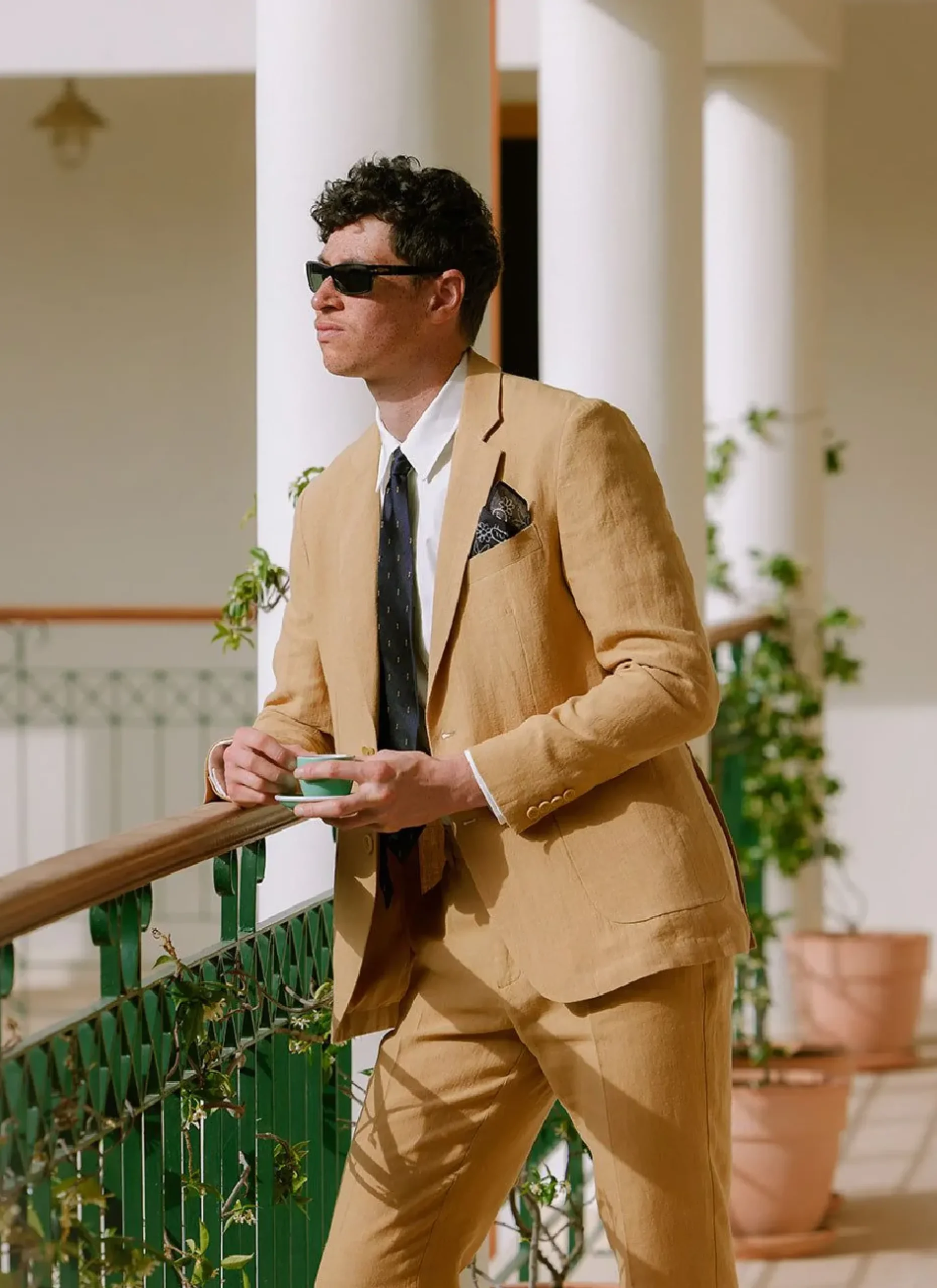 Percival Linen Blazers & Jackets|Race Day Suits^Tailored Linen Blazer Camel