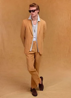 Percival Linen Blazers & Jackets|Race Day Suits^Tailored Linen Blazer Camel