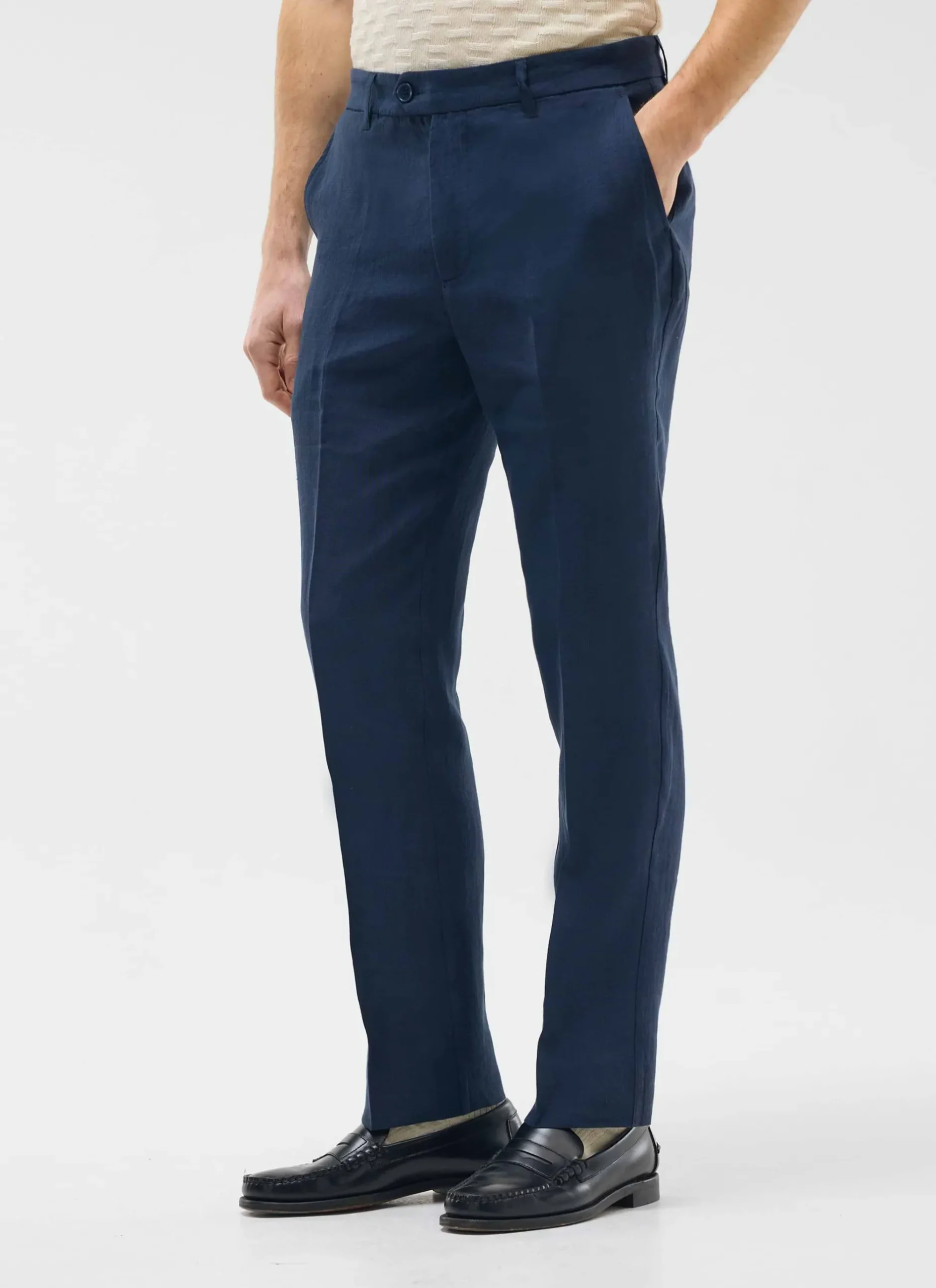 Percival Linen Trousers|Suit Trousers^Tailored Linen Trousers Navy