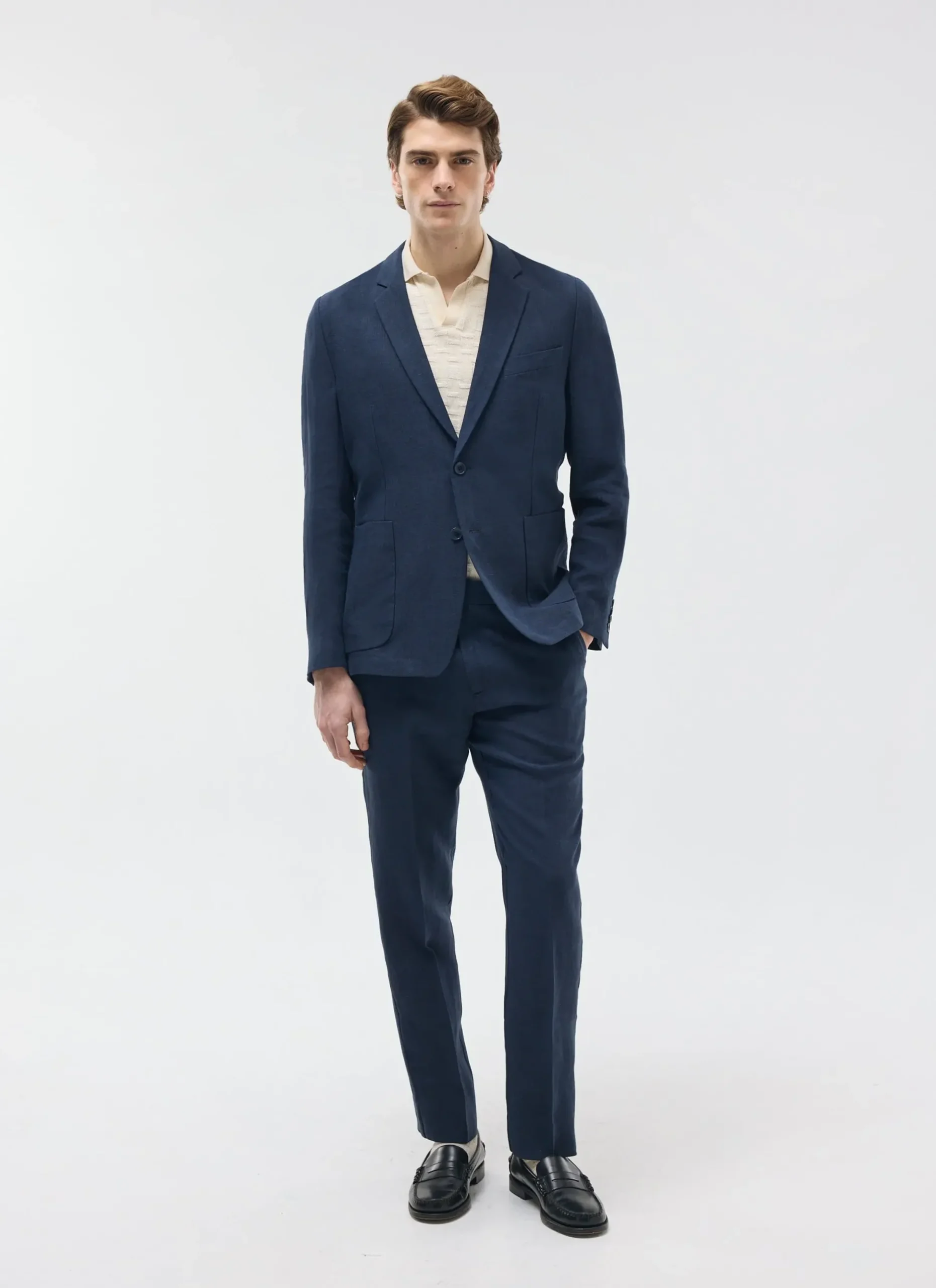 Percival Linen Trousers|Suit Trousers^Tailored Linen Trousers Navy