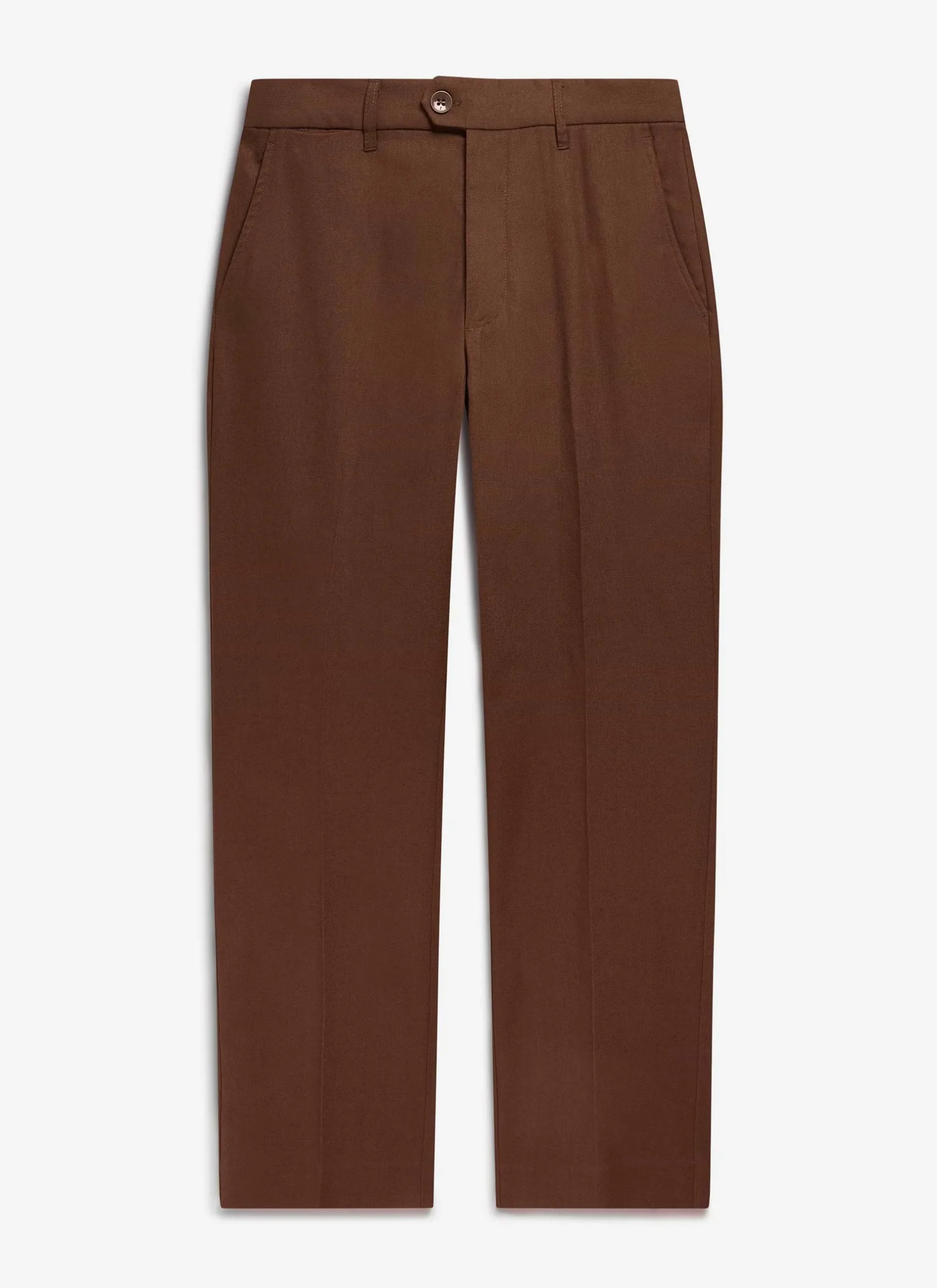 Percival Straight Leg Trousers|Linen Trousers^Tailored Linen Trousers Brown