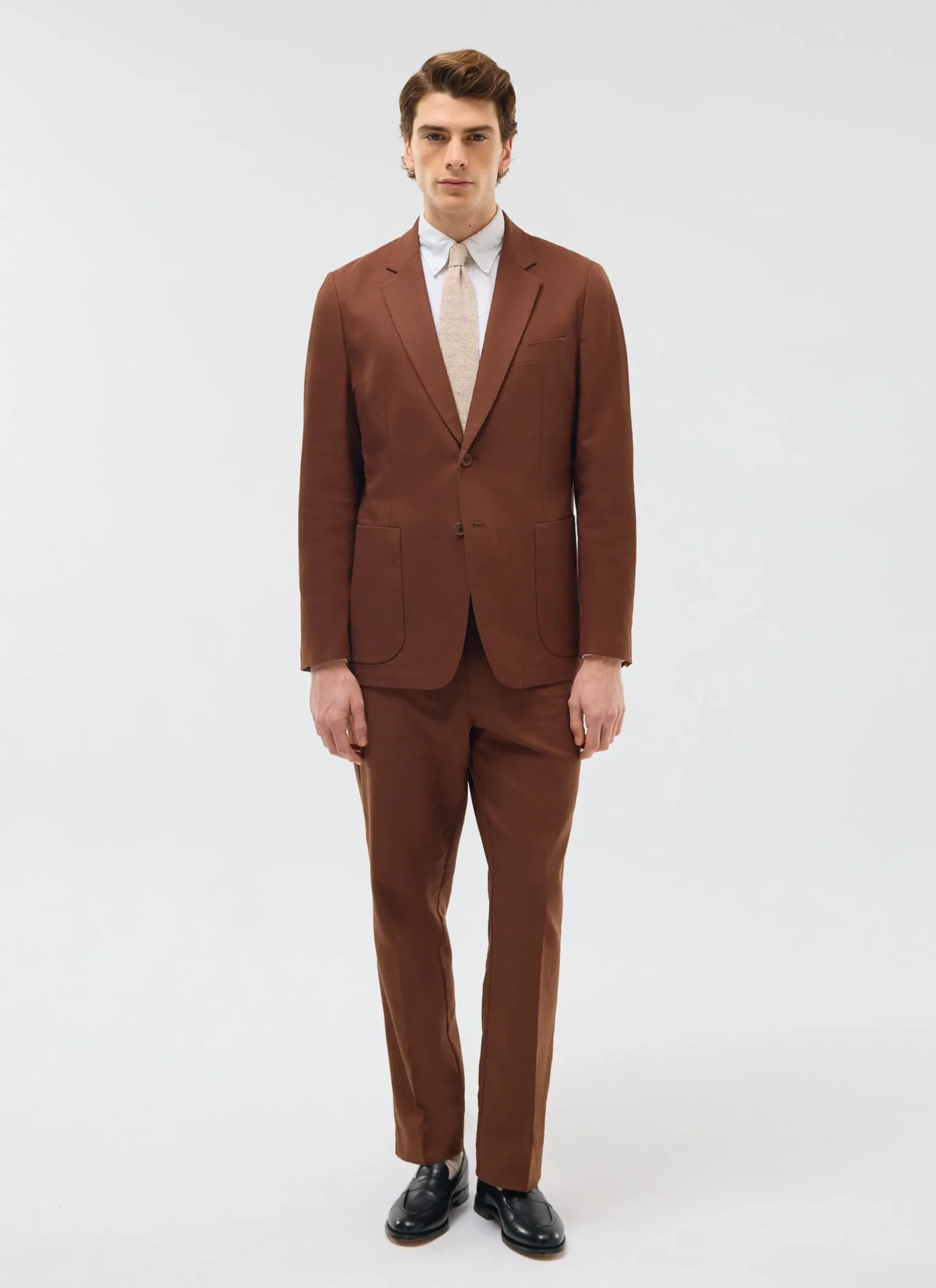 Percival Straight Leg Trousers|Linen Trousers^Tailored Linen Trousers Brown