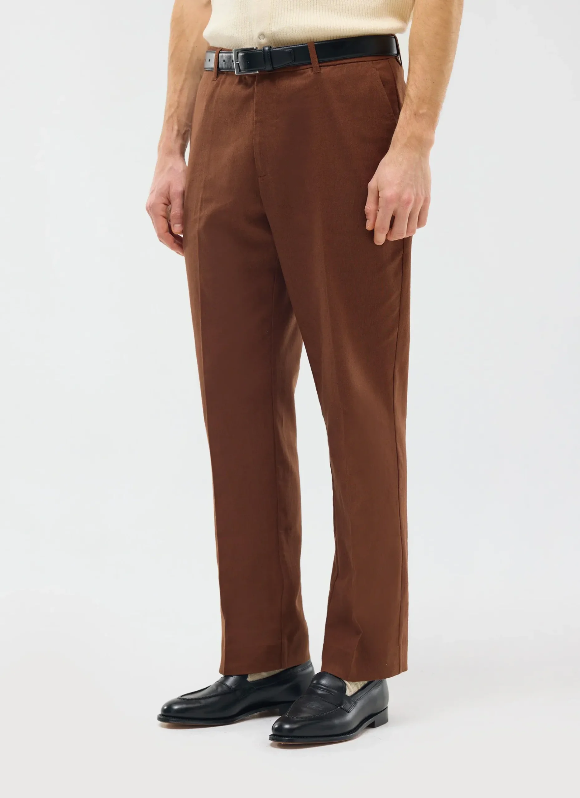 Percival Straight Leg Trousers|Linen Trousers^Tailored Linen Trousers Brown