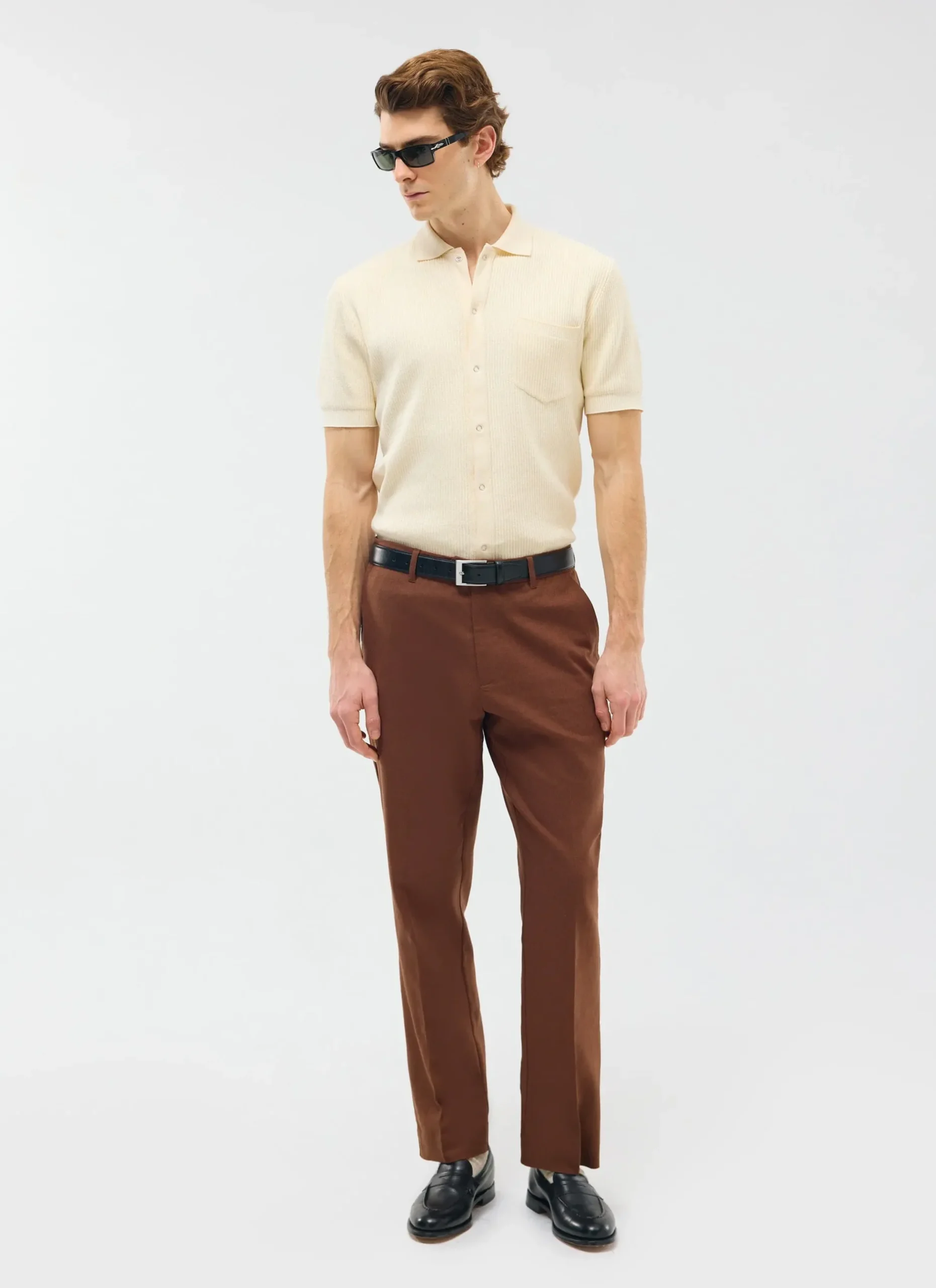 Percival Straight Leg Trousers|Linen Trousers^Tailored Linen Trousers Brown