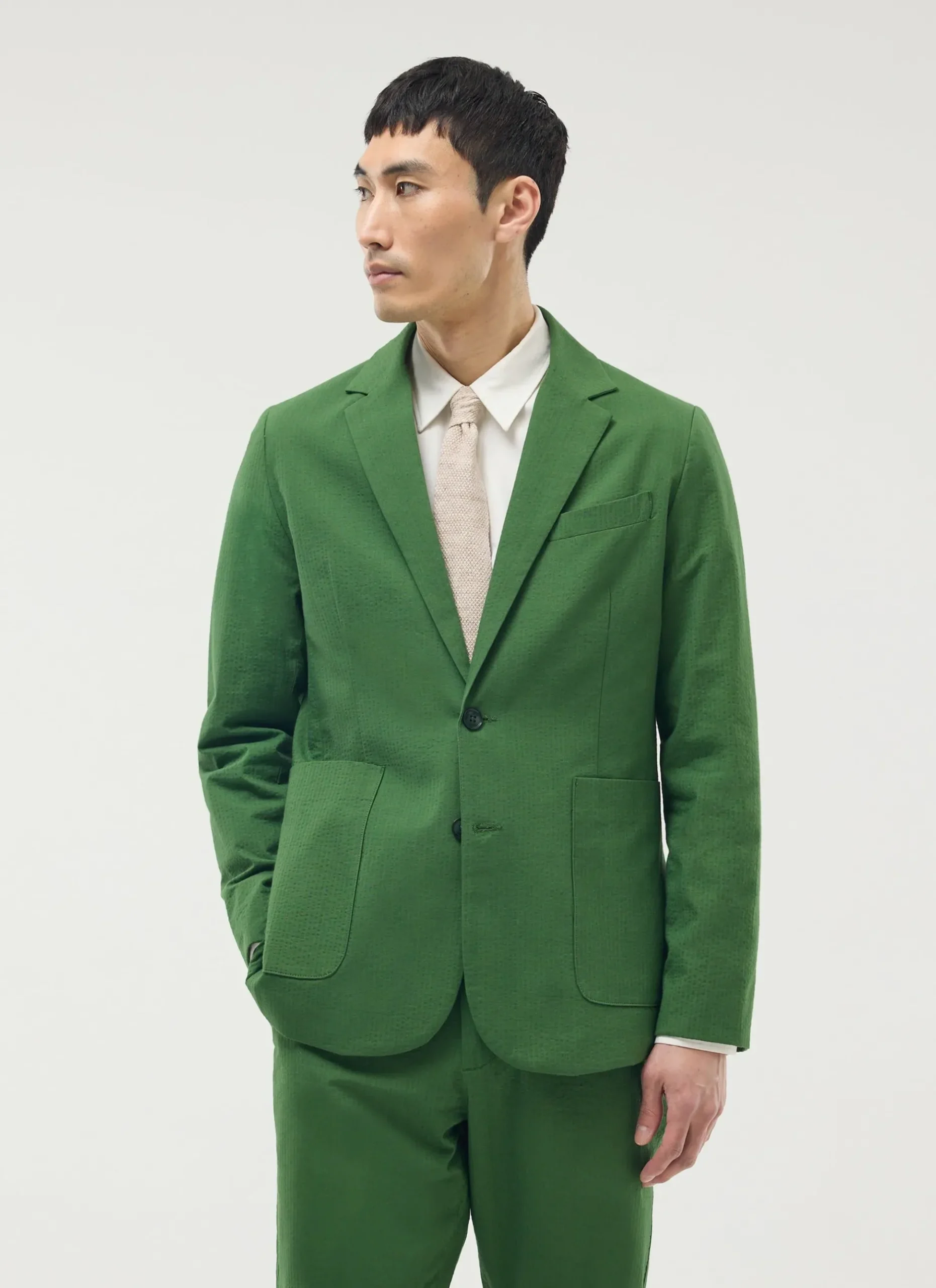 Percival Seersucker Suits|Race Day Suits^Tailored Seersucker Blazer Forest