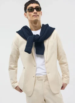 Percival Seersucker Suits|Race Day Suits^Tailored Seersucker Blazer Cream