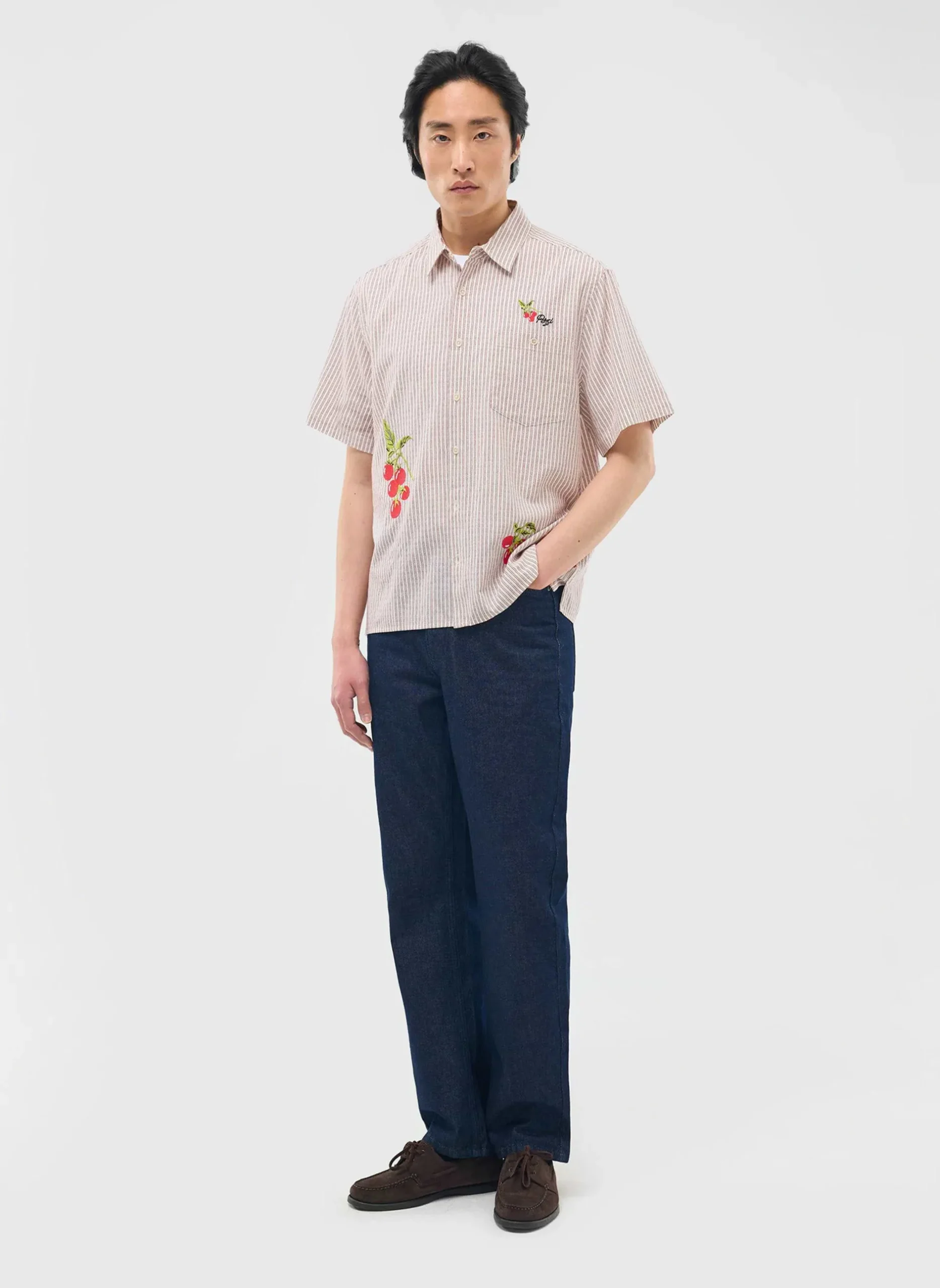Percival Short Sleeve Shirts|Boxy Shirts^Tomato Boxy Clerk Shirt Ecru