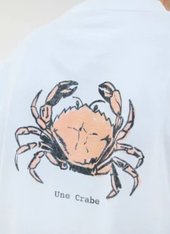 Percival White T-Shirts|Oversized T-Shirts^Une Crab Oversized T Shirt White