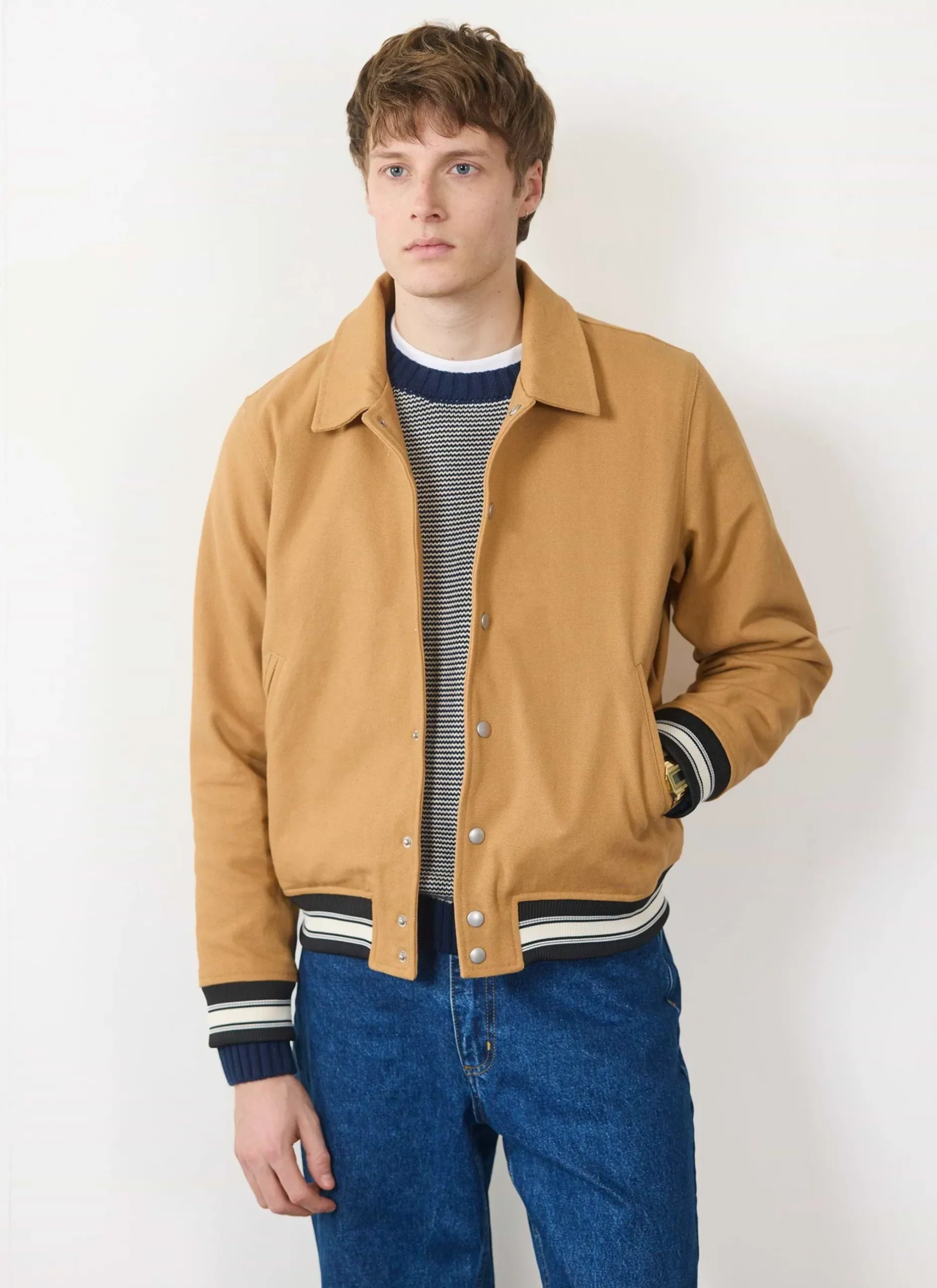 Percival Bomber Jackets|Jackets^Varsity Bomber Tan