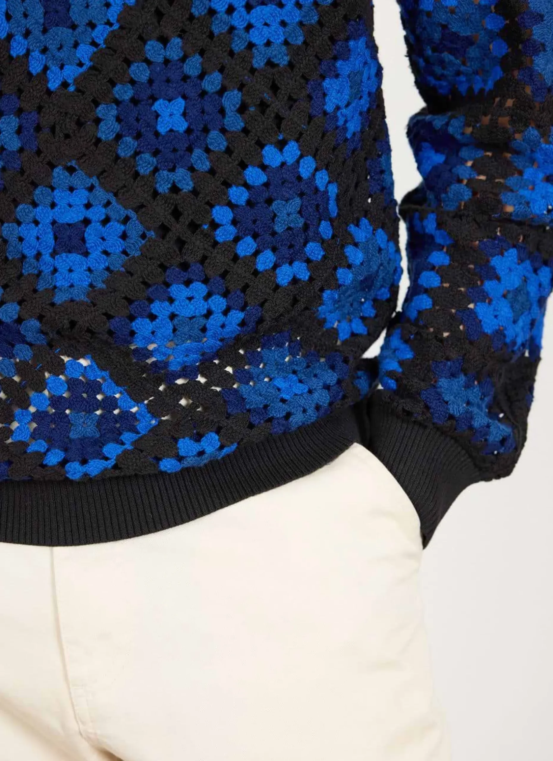 Percival Jumpers & Sweaters^Verso Crochet Knitted Crew Neck Jumper Indigo