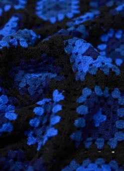 Percival Jumpers & Sweaters^Verso Crochet Knitted Crew Neck Jumper Indigo