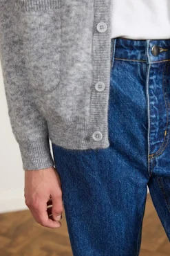 Percival Cardigans^White Glove Knitted Cardigan Grey