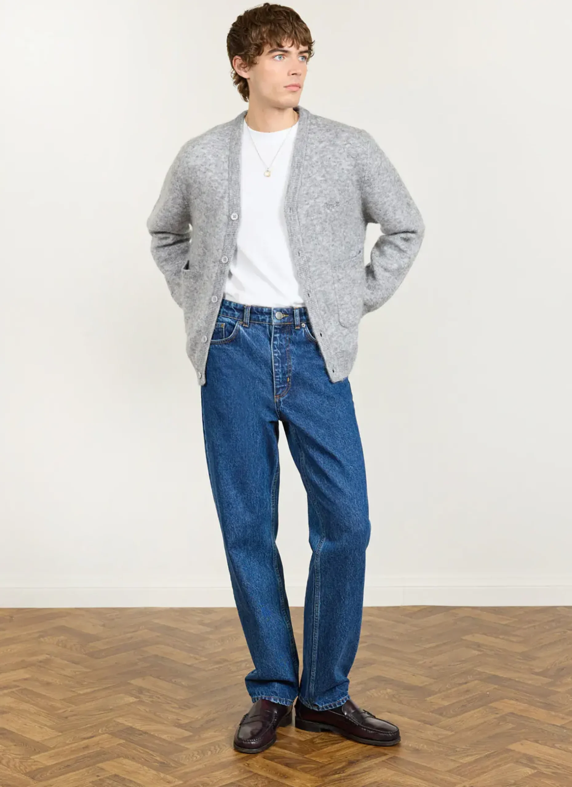 Percival Cardigans^White Glove Knitted Cardigan Grey