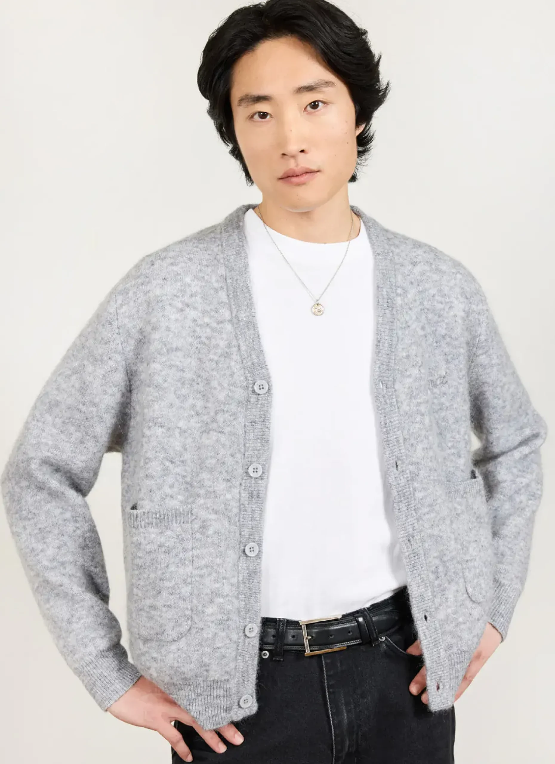 Percival Cardigans^White Glove Knitted Cardigan Grey