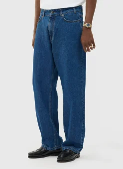 Percival Straight Leg Trousers|Straight Leg Jeans^Wide Leg Denim Jeans Mid Wash Blue