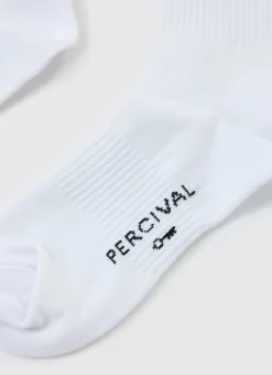 Percival Socks^World Key Embroidered Socks White